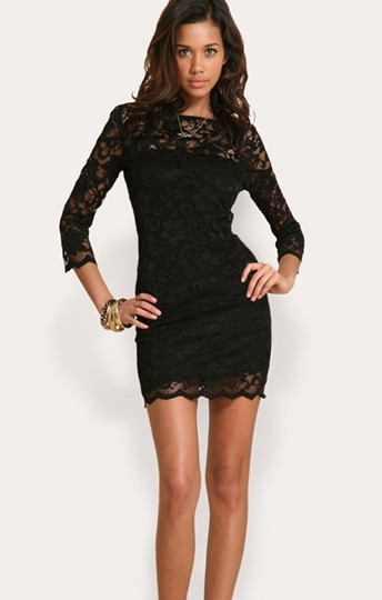Free Shipping Fashion High Quality Hot Sale Two Pieces Half Sleeve Lace Embellished Slim Dress Two Colors