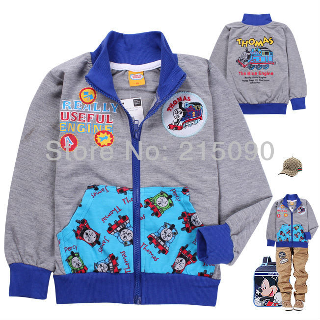 Free Shipping FASHION KIDS THOMAS Terry Hooded Jacket, AUTUMN Boys/Kids/Children Coat/Outerwear, boy' s Clothing hoodies