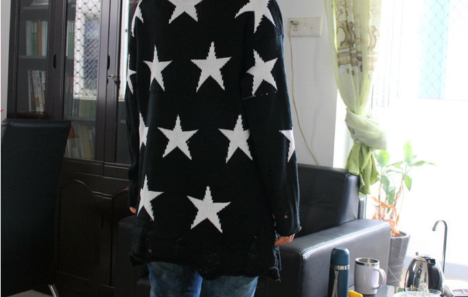 FREE SHIPPING FASHION KNITTED STAR TASSEL LONG SLEEVE  WOMEN SWEATER FOUR COLOR
