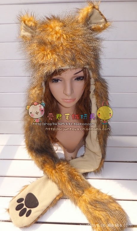 Free Shipping Fashion Ladies'  2013 New Item Cartoon Animal Hat high quality Brown Mouse Hat