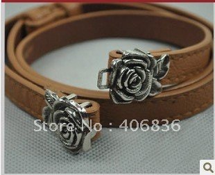 Free shipping~fashion ladies' belt,Roses head decoration belt fashion fine leather belt  3275