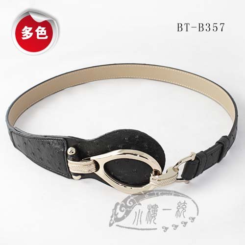 Free shipping fashion ladies belts Women Gold Metal Ostrich Skin Faux Leather Belt ladies belts deBT-B394ed