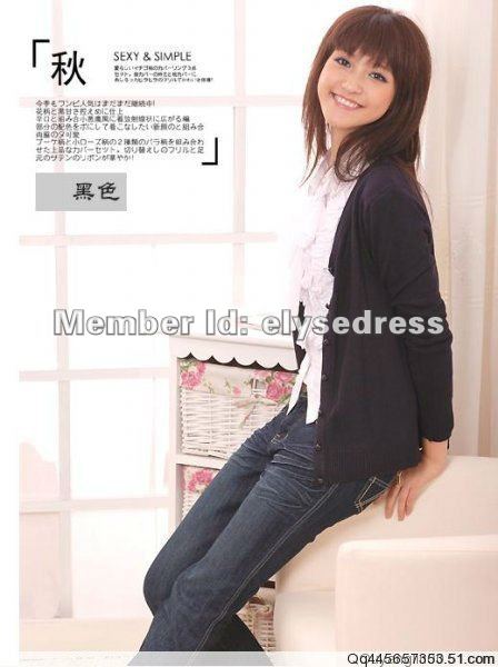 Free Shipping Fashion Ladies' Long Sleeve Cardigan Lady Sweater