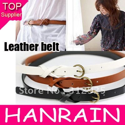 Free Shipping Fashion ladies' Slim Vintage Leather Belt Thin Cute Figure 8 Belt 20pcs/lot