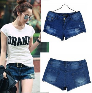 Free Shipping!Fashion leisure wild one-third of curling solid color shorts leisure shorts
