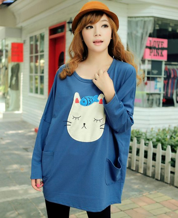 Free shipping! Fashion maternity clothing clothes maternity top t-shirt maternity long-sleeve loose long design y