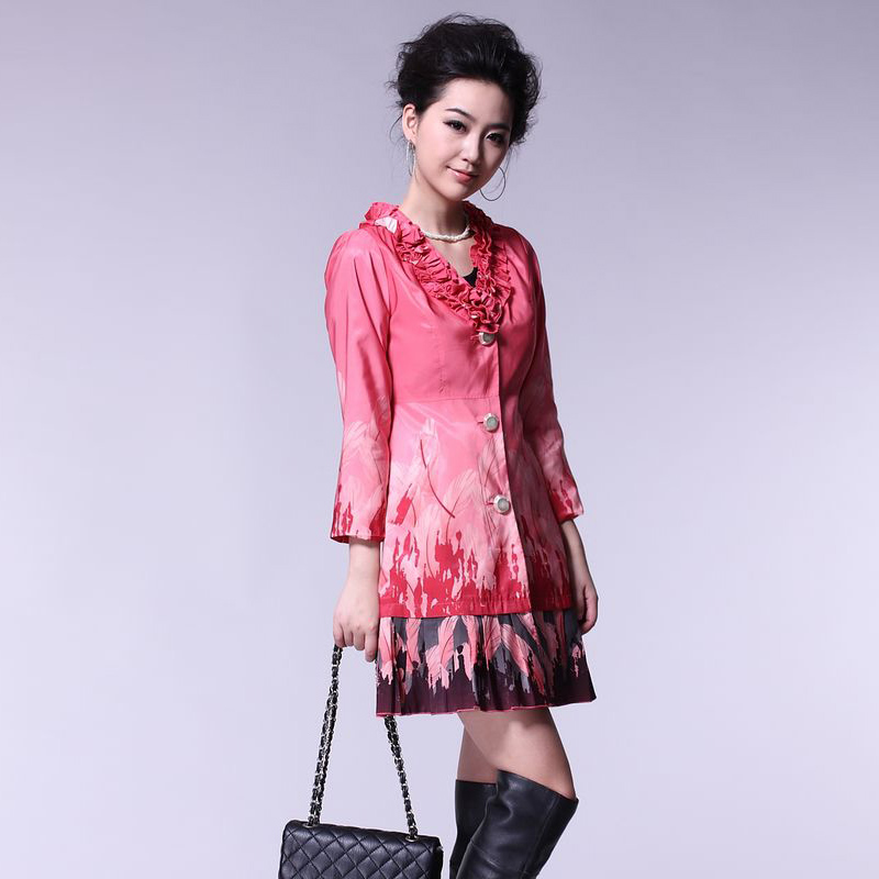 Free shipping Fashion medium-long 2012 single breasted autumn and winter women outerwear