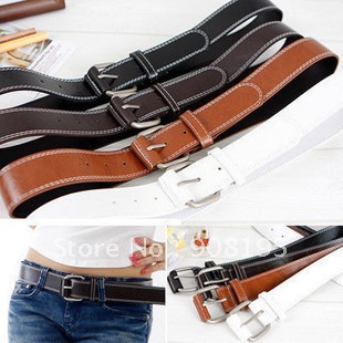 Free Shipping Fashion Needle Adornment Wide Leather Buckle Belt