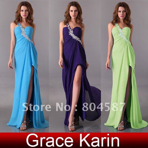 Free shipping!Fashion & New Arrival!GK Stock One shoulder Formal Prom Wedding Bridesmaids Party dress&Party Gown,Chiffon  CL3183