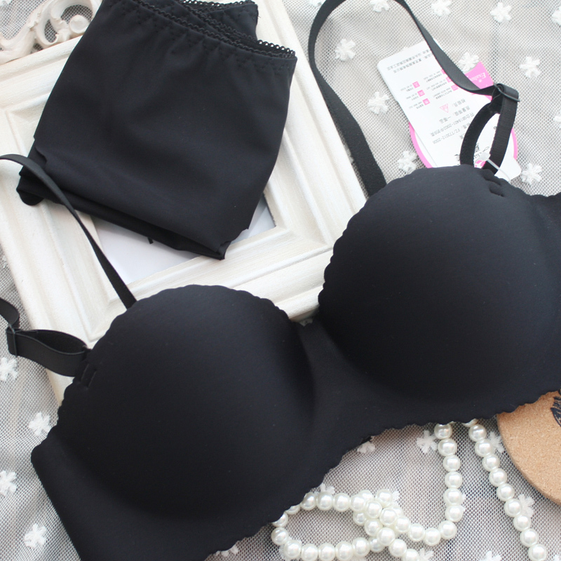 free shipping! Fashion plaid one-piece design seamless soft advanced fabric underwear bra set