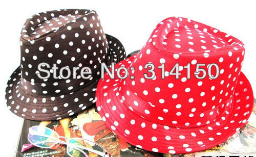 FREE SHIPPING----fashion popular hats for women wear pretty silk cloth cap lady casual circle dot pattern fedora hats 1pcs h2409