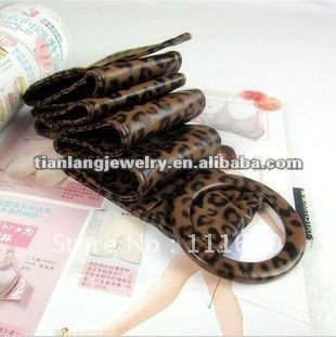 free shipping fashion pu leather belts for women with leopard grain 10pcs/pack