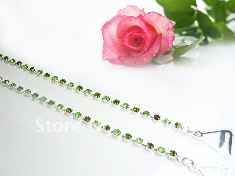 free shipping fashion rhinestone bra strap  with 4 adjusters 4mm width 49cm length