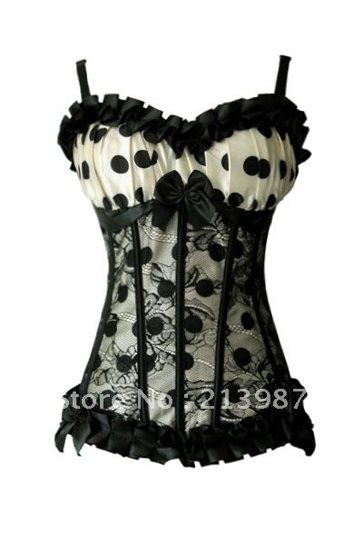 Free shipping! Fashion royal body shaping spaghetti strap bow small vest sexy corset bustier