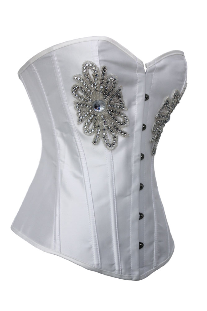 Free Shipping Fashion royal white vest body shaping corset sparkling diamond lacing 5253 16a