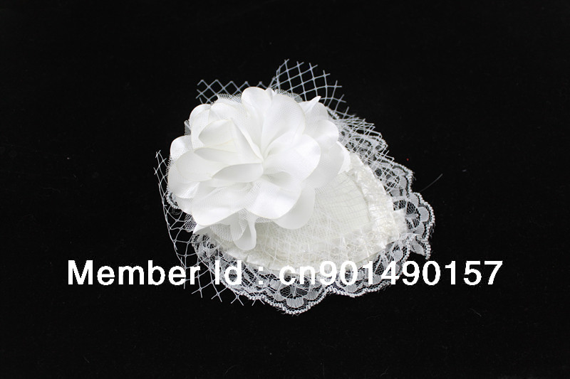 Free Shipping Fashion Satin  Lace Tulle Wedding  Bridal Hats/ Headpieces LM007
