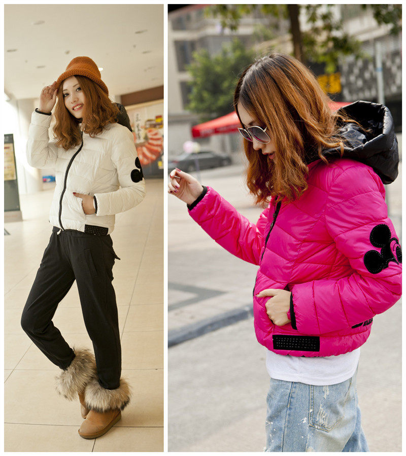 free shipping fashion short shiny down cotton-padded jacket thermal hooded wadded jacket glossy outerwear female c009