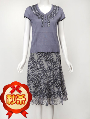 Free shipping Fashion slim tencel skirt 10b208 grey