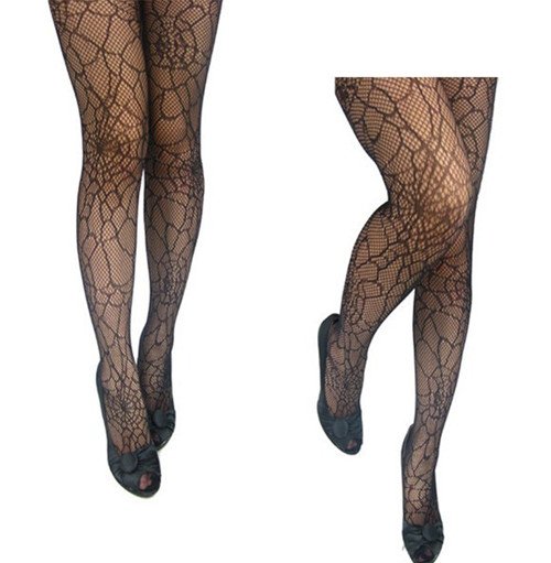 Free shipping Fashion Spider web Black pantyhose lace pattern hollow mesh stockings Wholesale 6pcs/lot H-A061