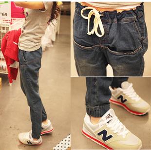Free Shipping Fashion spring 2013 women's mushroom loose elastic fashionable casual all-match jeans