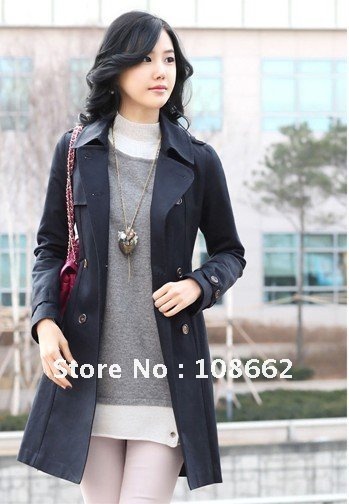 Free shipping Fashion style lady's autumn spring winter trench coat wind proof coat women's high quality outwear cozy design