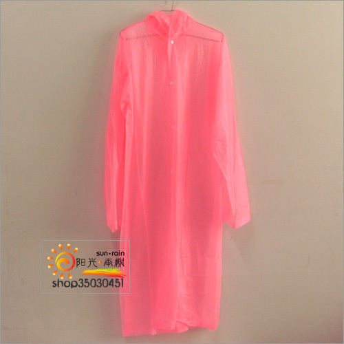 Free Shipping Fashion transparent raincoat poncho pink size