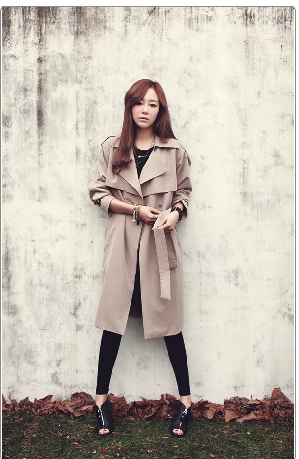 free shipping fashion trench autumn and winter outerwear slim medium-long single breasted overcoat women coat c026