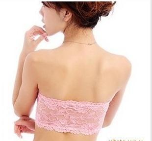 FREE SHIPPING/fashion Tube Tops/Sexy Floral Lace Bra Top Cropped Tube Tank candy COLOR with strap