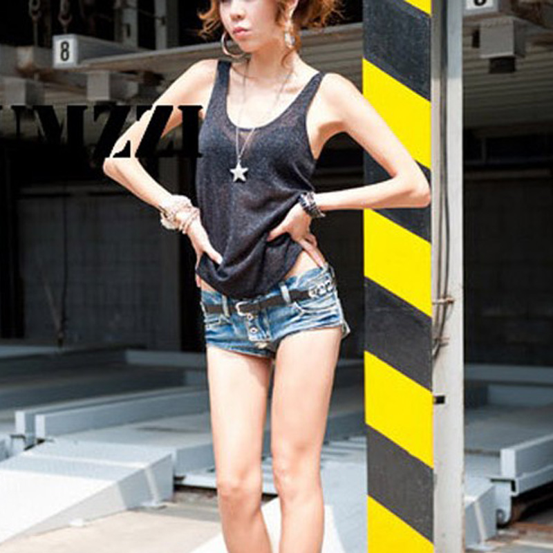 Free Shipping Fashion vintage 2013 temptation sexy low-waist ultra-short denim shorts female