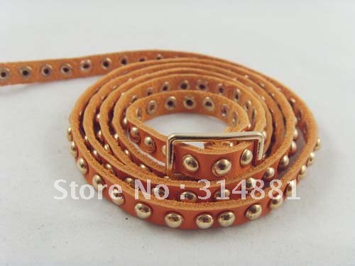 Free shipping! Fashion waistband 50cm length Womens Real Genuine Leather top layer leather Belt waistband orange 100% Brand New