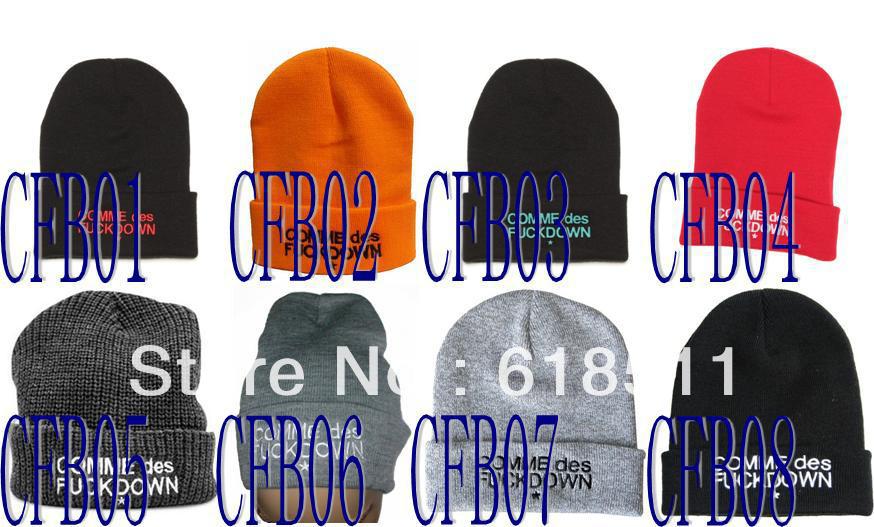 Free shipping-Fashion Warm!! SSUR COMME DES FUCKDOWN Beanies,Charcoal Ribbed winter Hats,20Pcs/Lot