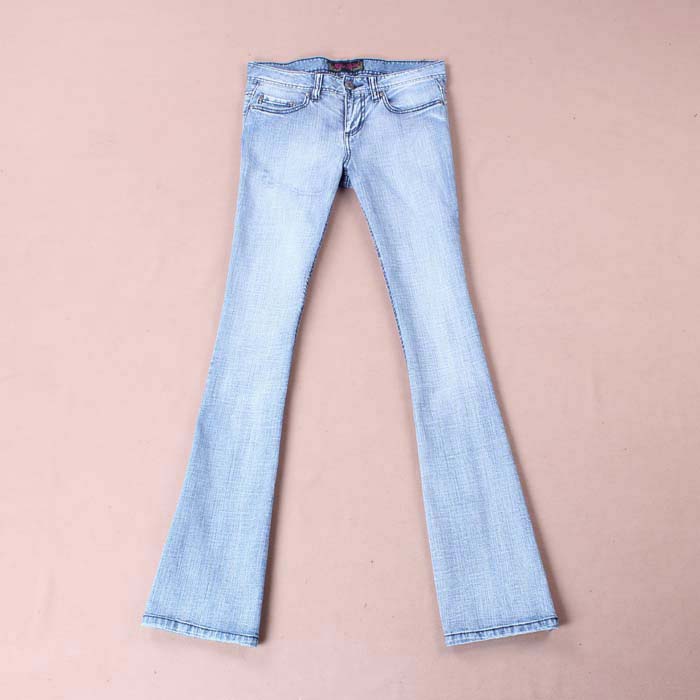 Free Shipping Fashion water wash wearing white female boot cut jeans slim plus size available lengthen