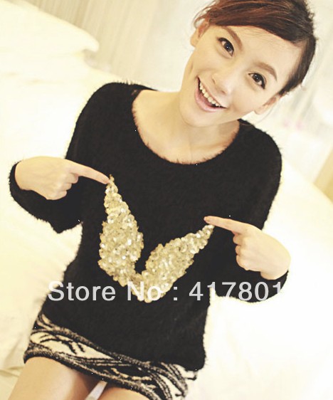 Free Shipping Fashion Woman Sweater Outswear For Spring and Autumn Best Quality Orange Black  Color