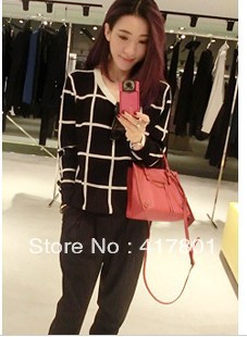 Free Shipping Fashion Woman Sweater Outswear For Spring and Autumn Best Quality Orange Black  Color