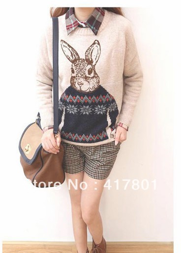 Free Shipping Fashion Woman Sweater Outswear  T-Shirt For Spring and Autumn Best Quality Beige Color