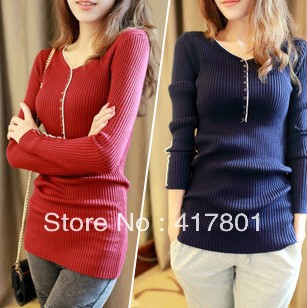 Free Shipping Fashion Woman Sweater Outswear  T-Shirt For Spring and Autumn Best Quality Eight Colors