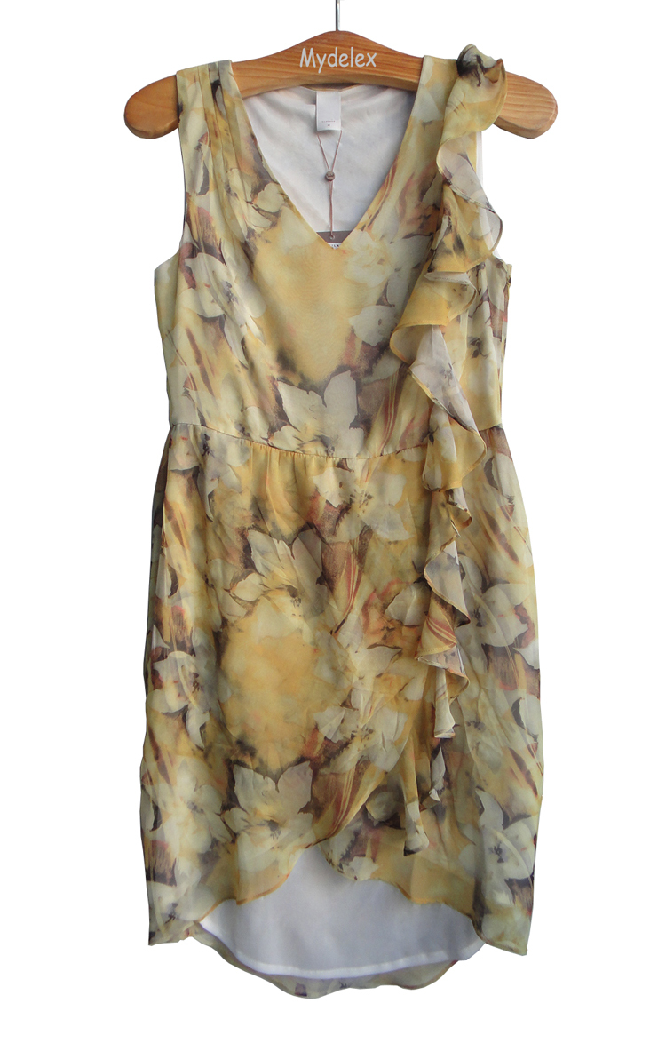 Free shipping Fashion women jumper skirt Printed chiffon dress