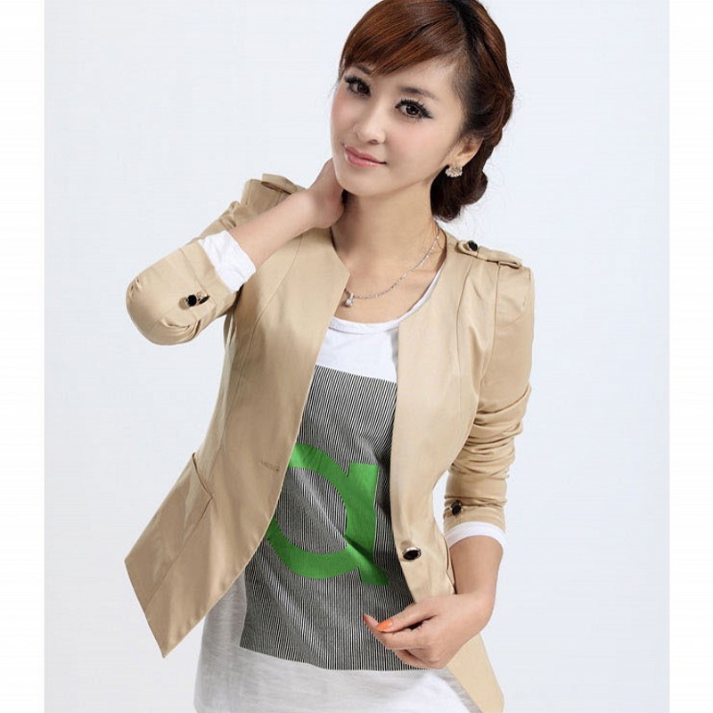 free shipping! Fashion women's 2013 spring o-neck long-sleeve short jacket slim blazer