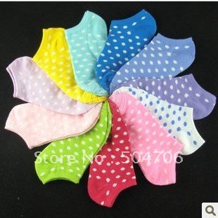 Free Shipping Fashion Women's Ankle Socks Sport dot stealth cotton floor sock slippers 9