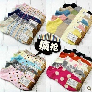 Free Shipping Fashion Women's Ankle Socks Storp geometry dot stealth cotton boat floor socks slippers