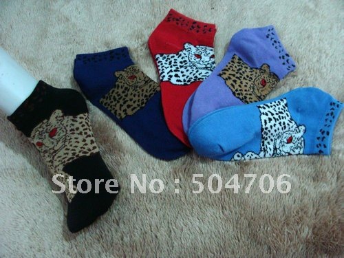 Free Shipping Fashion Women's Ankle Socks Storp leopard stealth cotton boat floor sock slippers