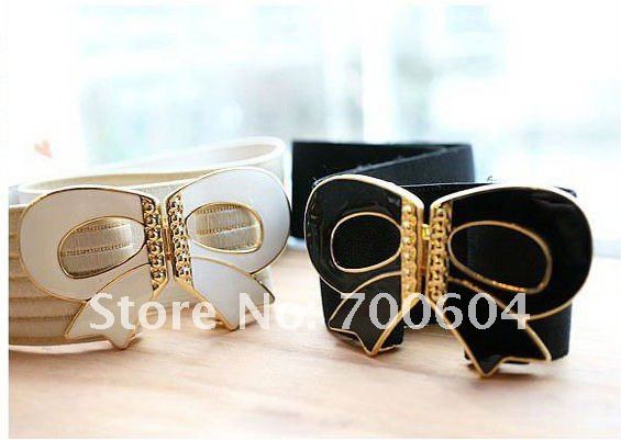 FREE SHIPPING Fashion Women's Butterfly PU/leather Belt Buckle Bowknot Waistband,5 pcs/lot
