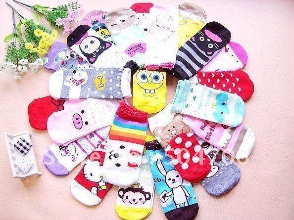 Free Shipping Fashion Women's Cartoon Ankle Sock Floor Sox Mesh Cotton Socks