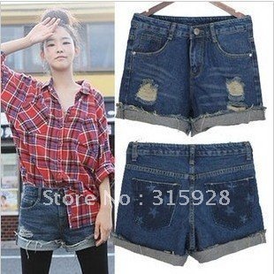 Free Shipping fashion women's Denim jeans shorts star hot pants 521 shorts