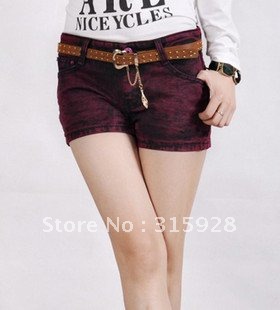 Free Shipping fashion women's denim shorts belt 0145 hot shorts