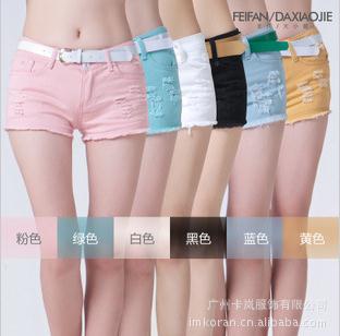free shipping fashion women's denim shorts cotton women's jeans shorts,hot selling cause ladies' denim short pants wholesale