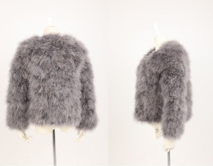 FREE SHIPPING  fashion women's geniune ostrich fur feather  winter outerwear geniune fur coat short design