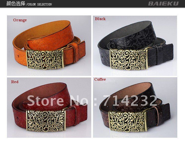 Free shipping! Fashion women's genuine leather straps casual women's belts cutout buckle cowhide womens'waistbandfs
