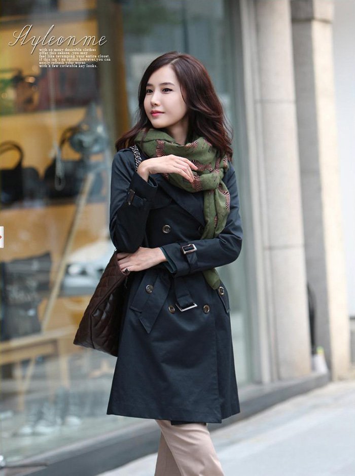 Free shipping fashion women's trench coat outerwear cotton double breasted military long overcoat ladies wind coat