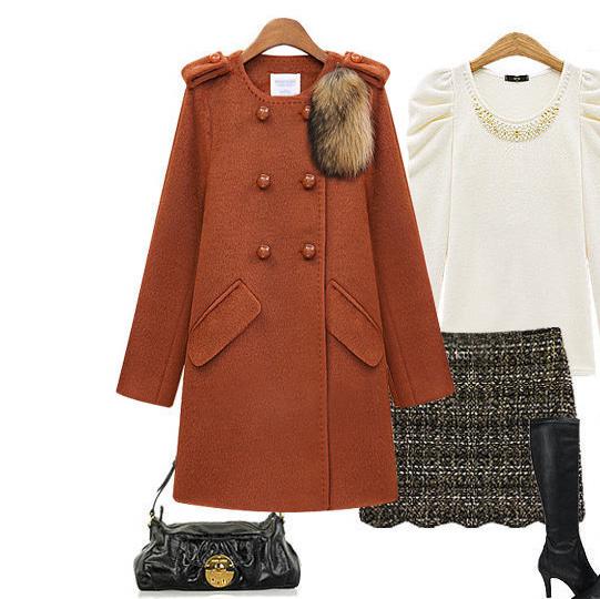 free shipping! Fashion women's trench female outerwear woolen outerwear elegant long design women's wool coat long-sleeve